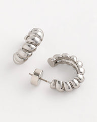 Chico's | No Droop® Silvertone Twisted Hoop Earrings/ Silver