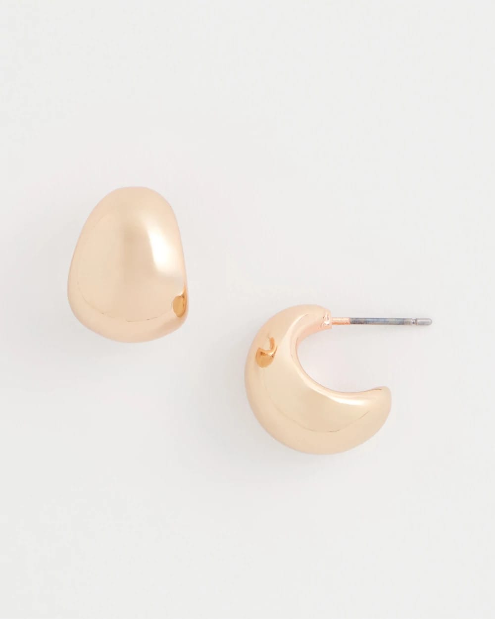 Chico's | Rose Gold Huggie Hoop Earrings/ Mixed Metals