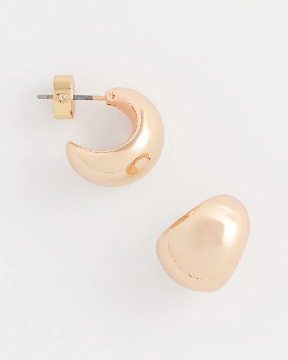 Chico's | Rose Gold Huggie Hoop Earrings/ Mixed Metals