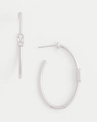 Chico's | Silver Oval Hoop Earrings/ Silver