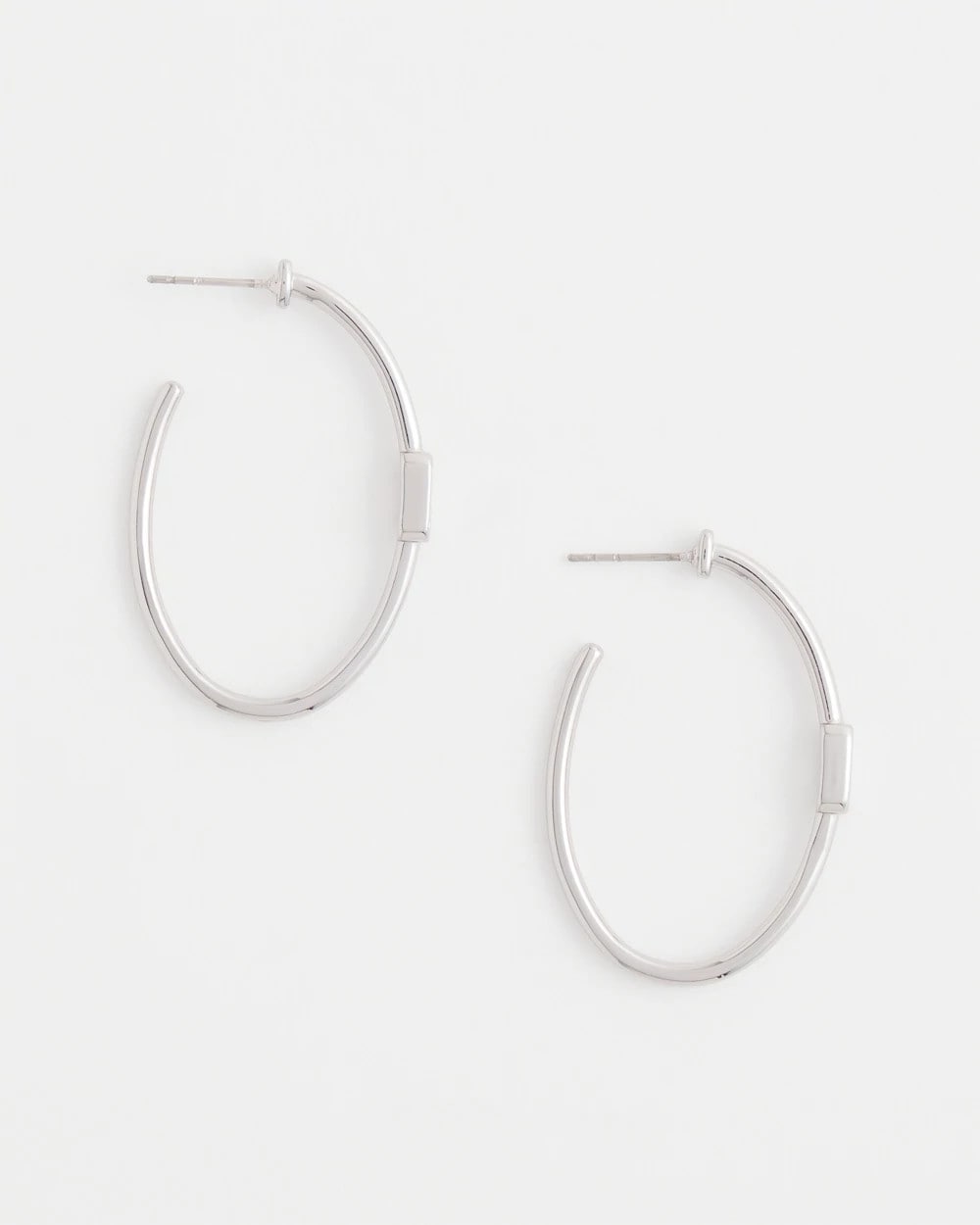 Chico's | Silver Oval Hoop Earrings/ Silver
