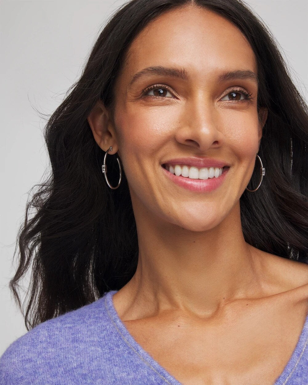 Chico's | Silver Oval Hoop Earrings/ Silver