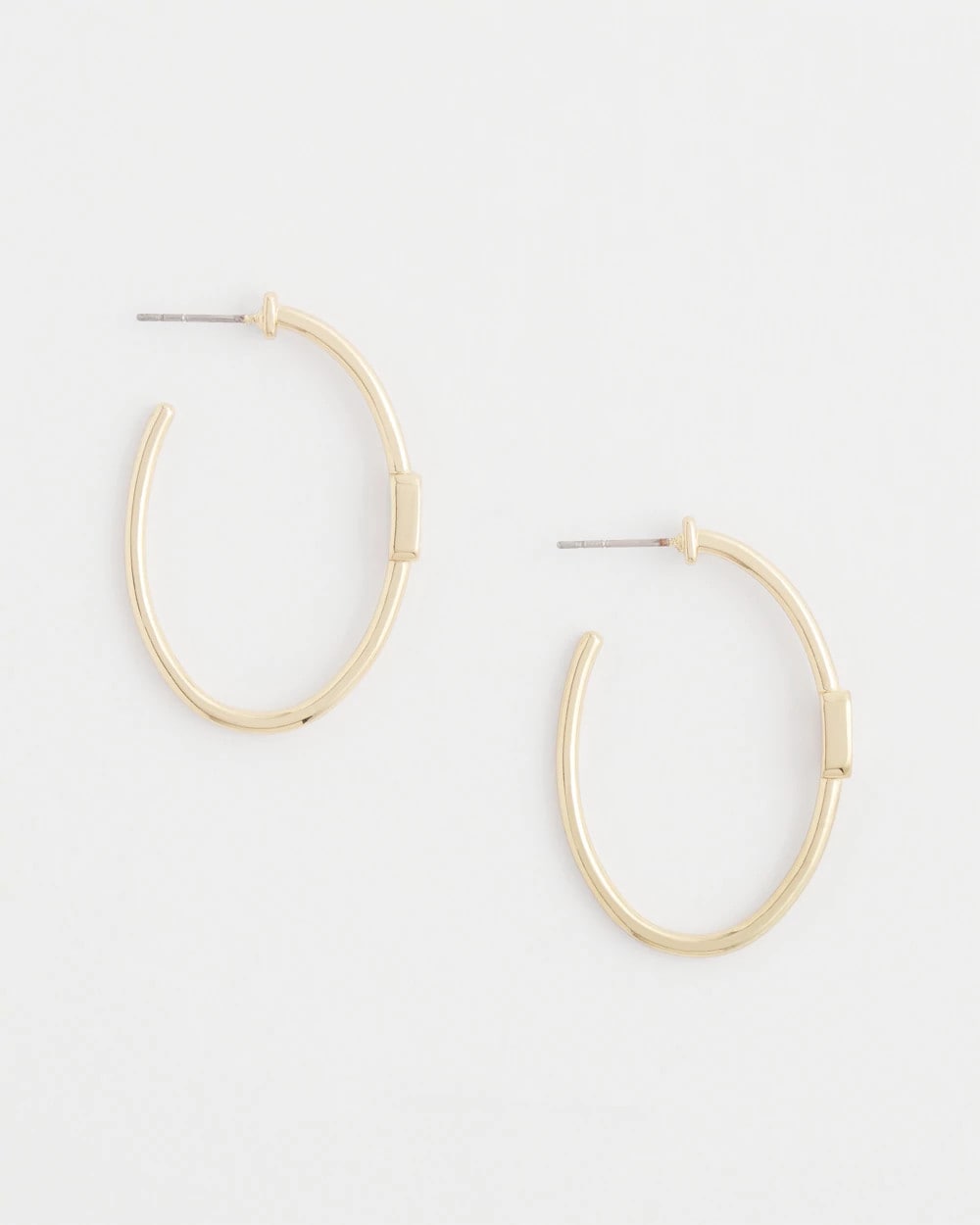 Chico's | Gold Oval Hoop Earrings/ Gold