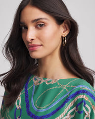 Chico's | Gold Oval Hoop Earrings/ Gold