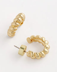 Chico's | No Droop® Goldtone Twisted Hoop Earrings/ Gold