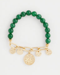 Chico's | Green Jade Stone Charm Bracelet/ Green