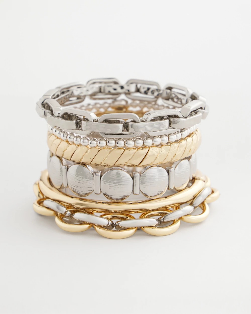 Chico's | Open Link Stretch Bracelet/ Mixed Metals