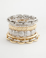 Chico's | Open Link Stretch Bracelet/ Mixed Metals