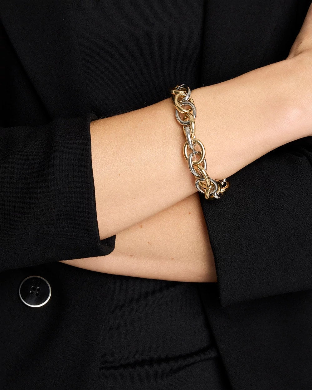 Chico's | Open Link Stretch Bracelet/ Mixed Metals