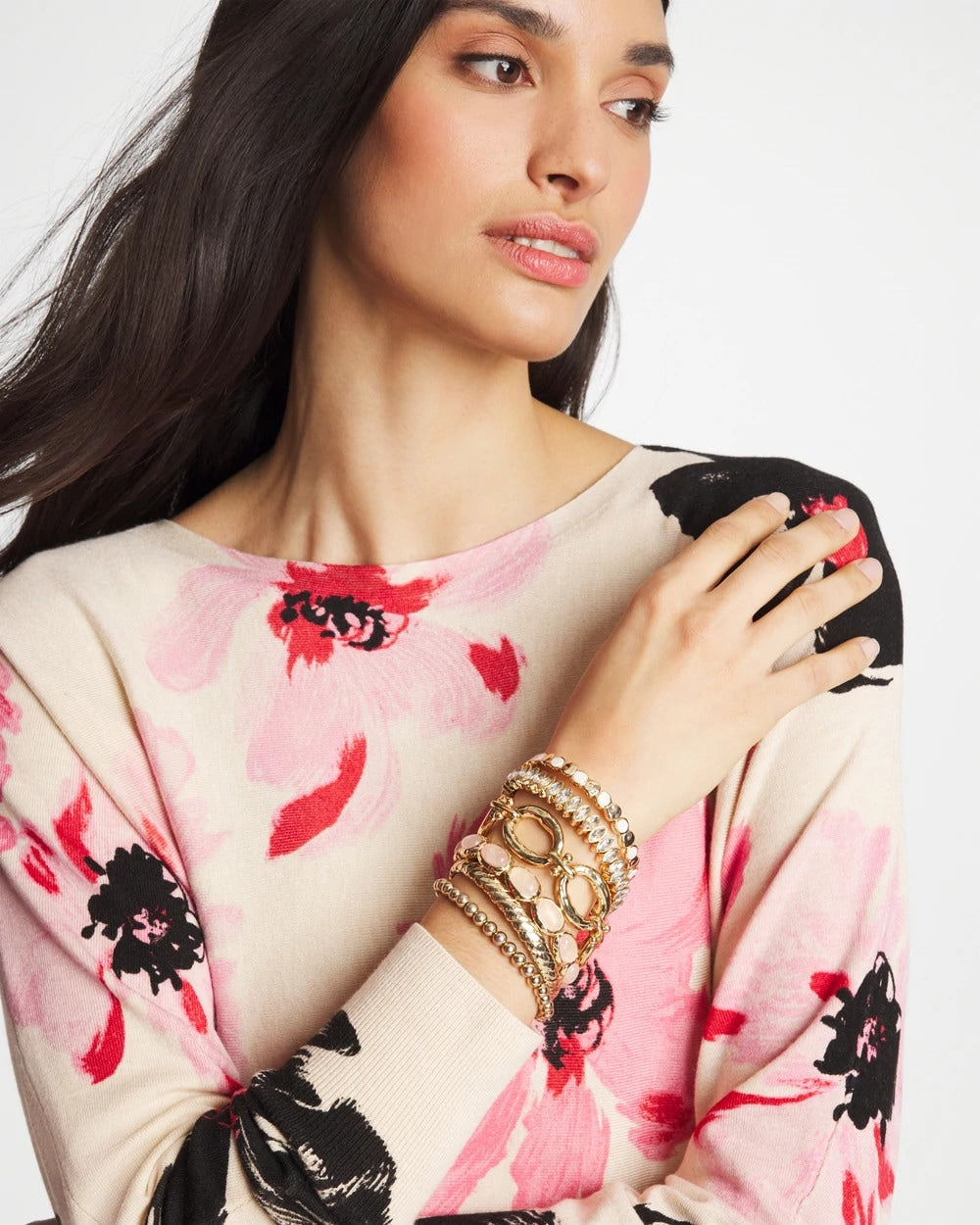 Chico's | Blush Mini Circle Stretch Bracelet/ Blush