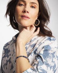 Chico's | Blue Enamel Hinge Bangle/ Blue