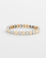 Chico's | Silver & Gold Tone Round Stretch Bracelet/ Mixed Metals