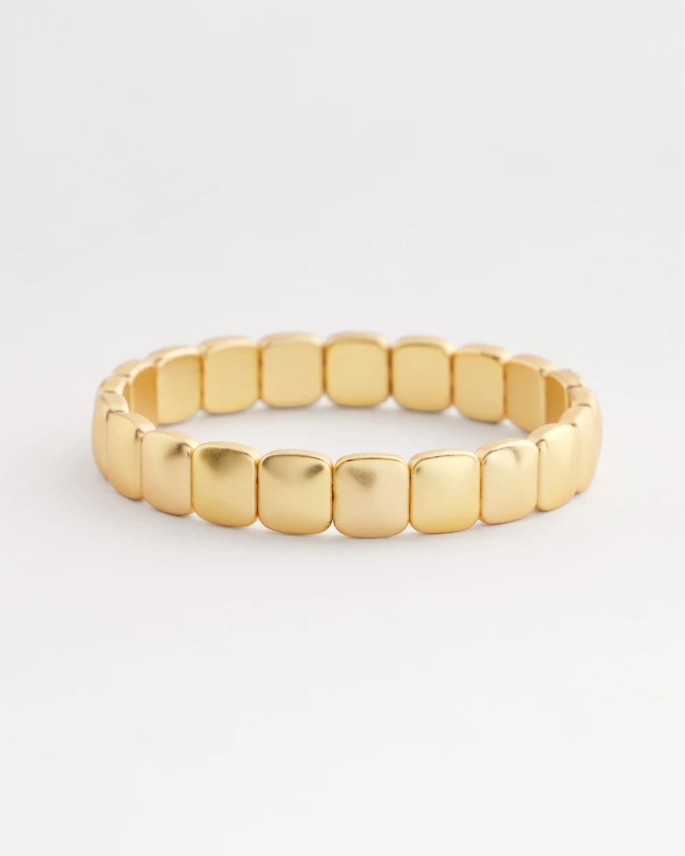Chico's | Golden Matte Square Stretch Bracelet/ Gold