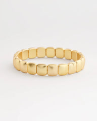Chico's | Golden Matte Square Stretch Bracelet/ Gold