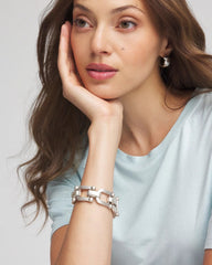 Chico's | Silvertone Link Chain Bracelet/ Silver