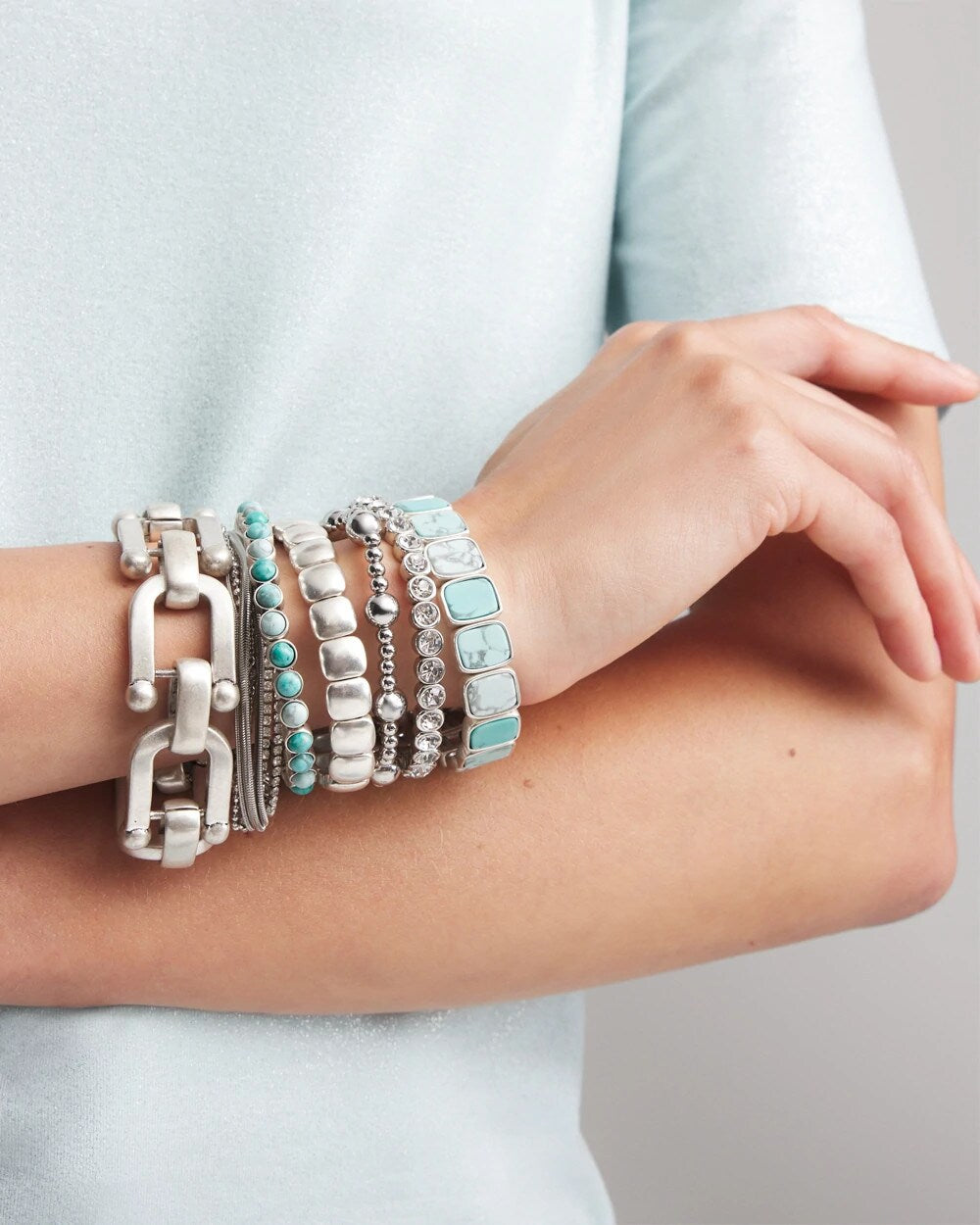 Chico's | Silvertone Link Chain Bracelet/ Silver