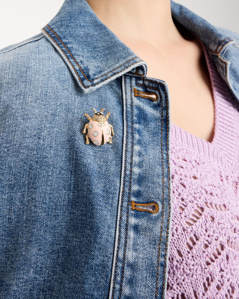Chico's | Lady Bug Brooch/ Pink
