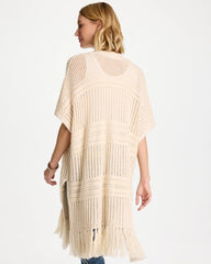 Chico's | Long Knit Fringe Ruana/ Cream