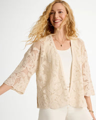 Chico's | Short Crochet Lace Kimono/ Natural