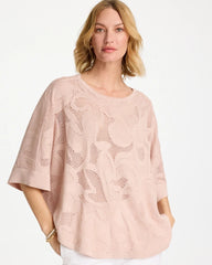 Chico's | Boatneck Rounded Hem Poncho/ Rose Smoke