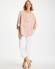 Chico's | Boatneck Rounded Hem Poncho/ Rose Smoke