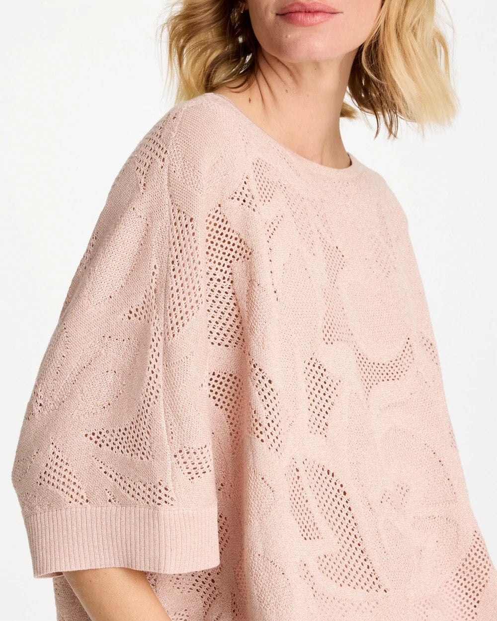 Chico's | Boatneck Rounded Hem Poncho/ Rose Smoke