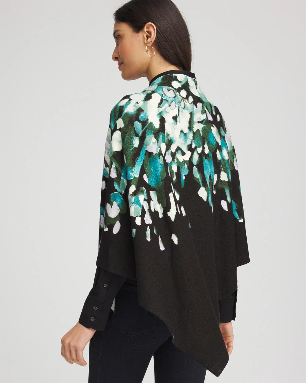 Chico's | Convertible Knit Boatneck Poncho/ Dark Aqua