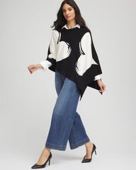 Chico's | Love Brush Convertible Sweater Poncho/ Black