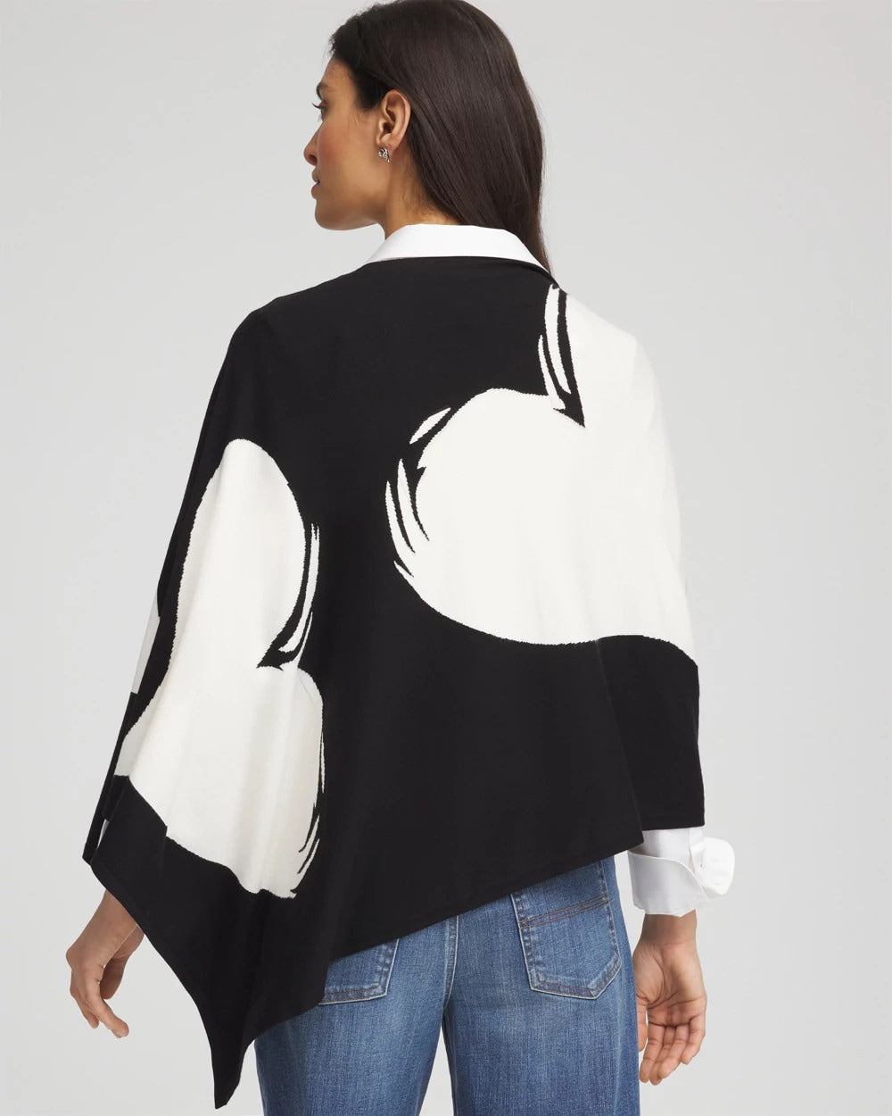 Chico's | Love Brush Convertible Sweater Poncho/ Black
