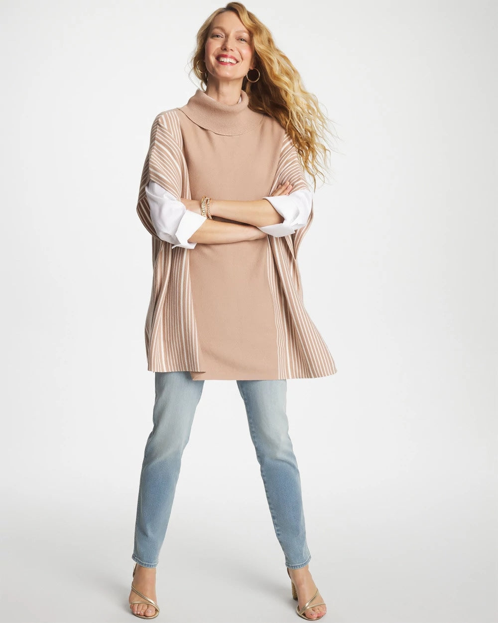 Chico's | Turtleneck Sweater Poncho/ Vanilla Chai