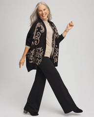 Chico's | Ottoman Jacquard Cocoon Cardigan/ Black