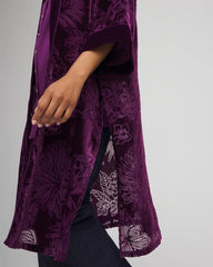 Chico's | Floral Burnout Kimono/ Purple Royale
