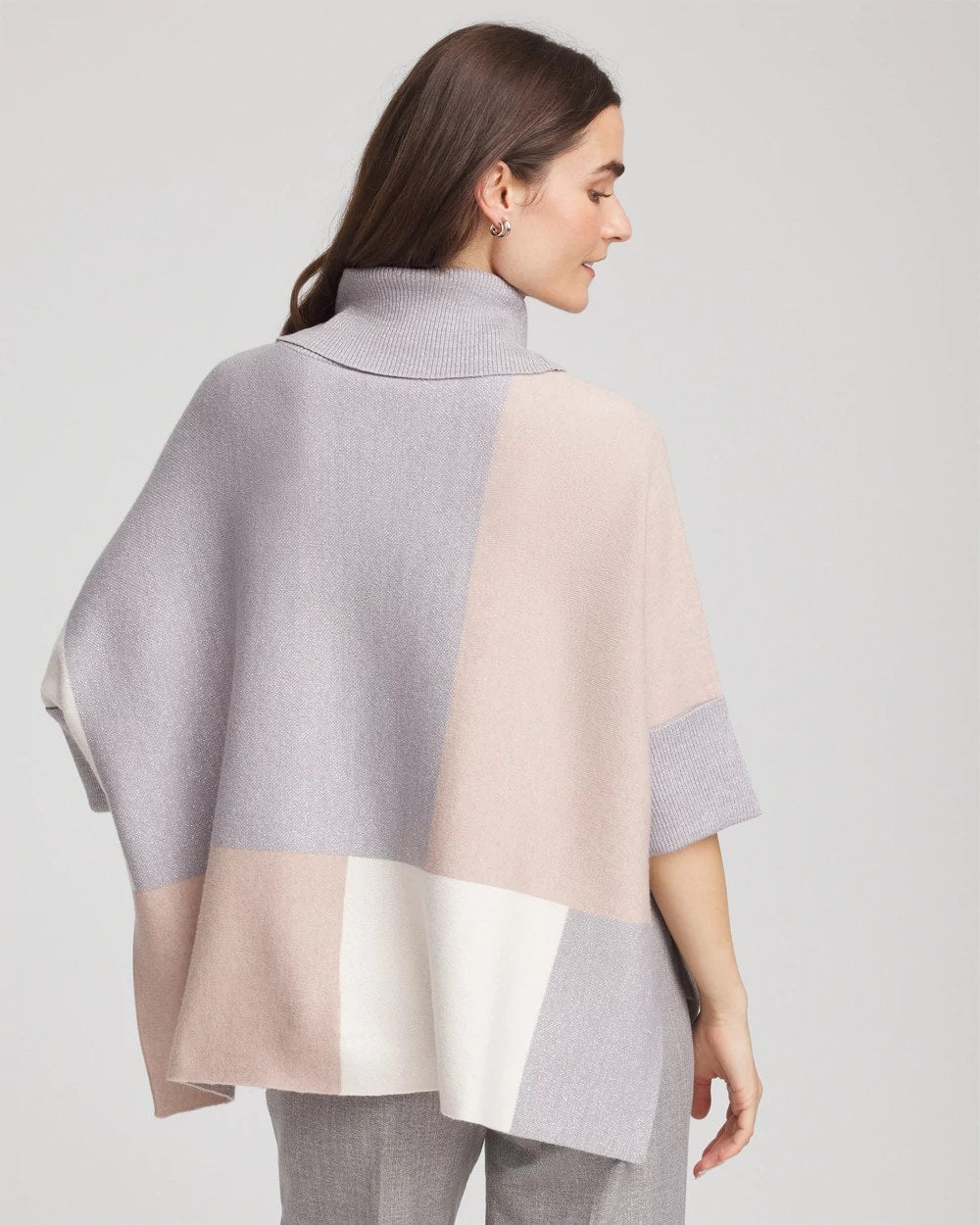 Chico's | Quilted Chic Cowlneck Poncho/ Birch