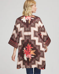 Chico's | Long Mixed-Print Kimono/ Cacao