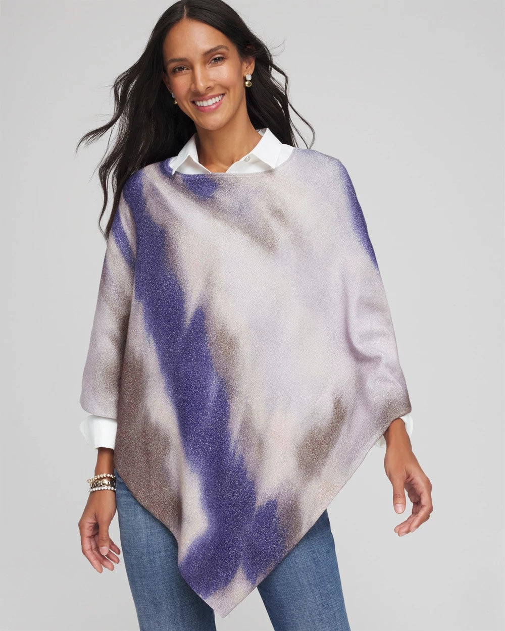 Chico's | Convertible Knit Poncho/ English Cream
