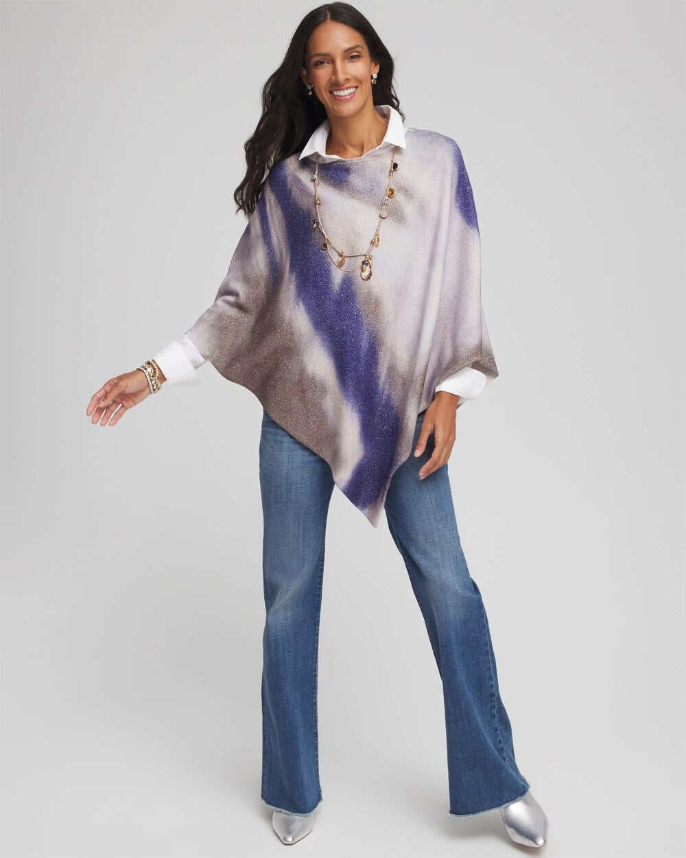 Chico's | Convertible Knit Poncho/ English Cream