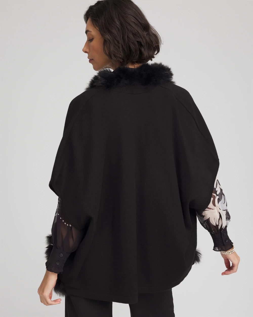 Chico's | Faux Fur Cocoon/ Black