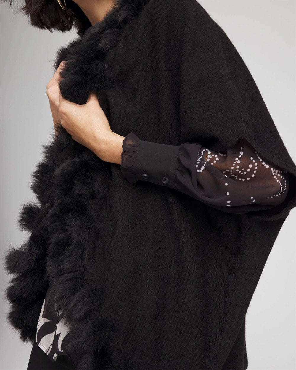 Chico's | Faux Fur Cocoon/ Black