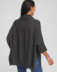 Chico's | Cowlneck Poncho/ Graphite Heather Gray