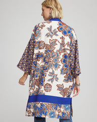 Chico's | Crepe Long Printed Kimono/ English Cream