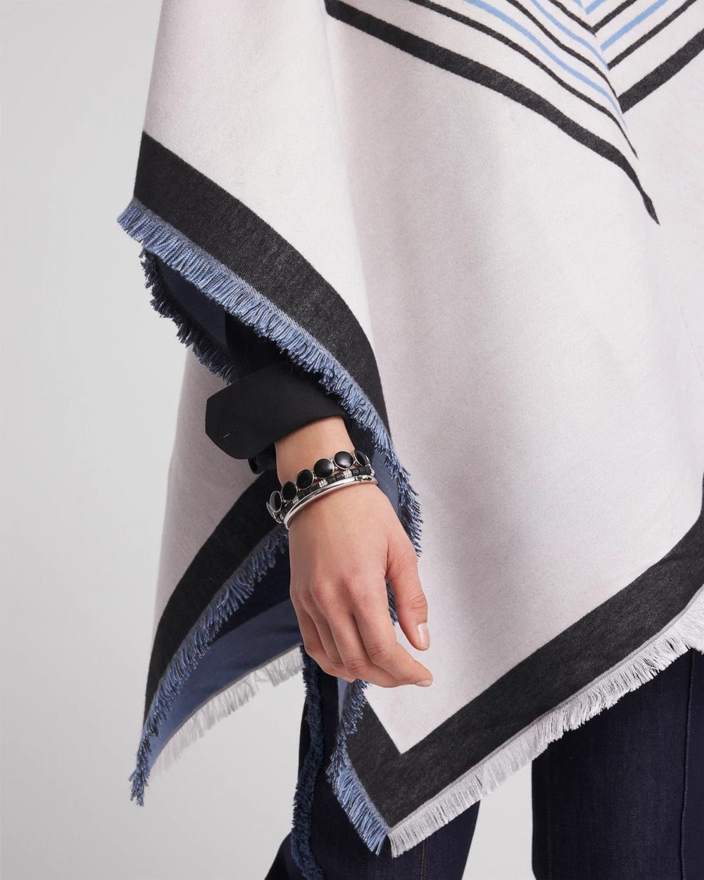 Chico's | Woven Reversible Ruana/ Passport Blue