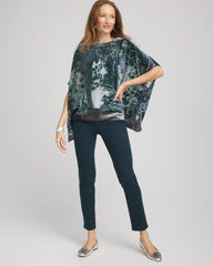 Chico's | Velvet Burnout Passion Poncho/ Striking Teal