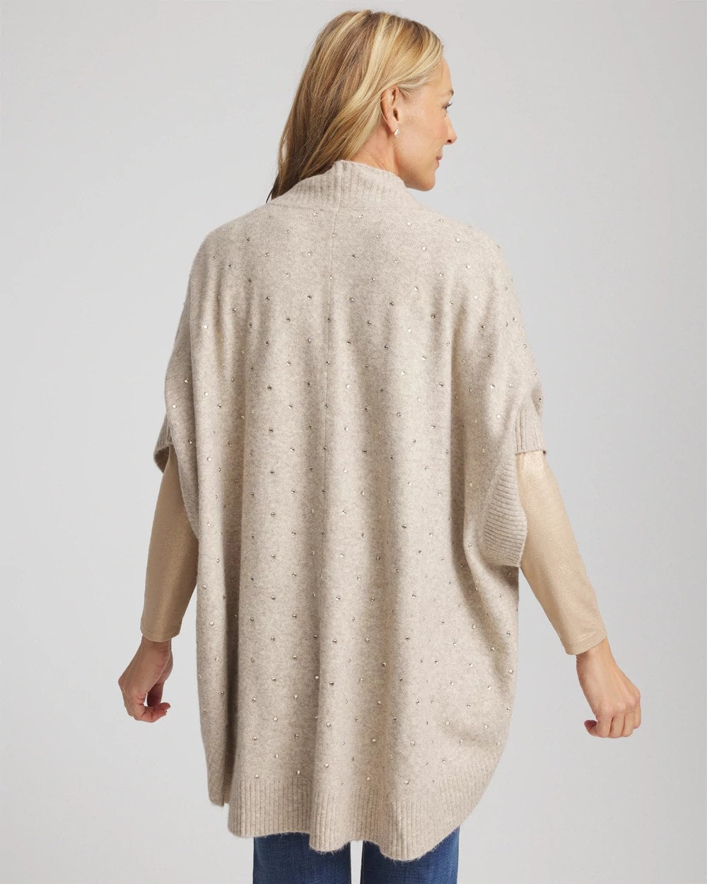 Chico's | Embellished Cocoon Ruana/ Neutral