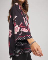 Chico's | Short Floral Kimono/ Black