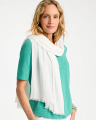 Chico's | Lurex Oblong Scarf/ White