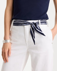 Chico's | Printed Skinny Scarf/ Navy
