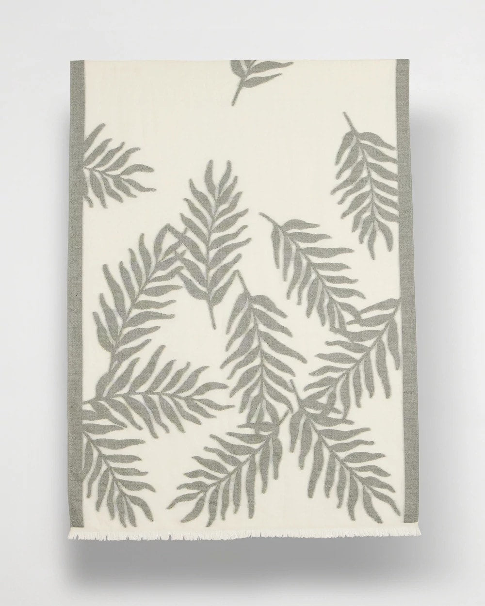 Chico's | Palm Embroidered Oblong Scarf/ White