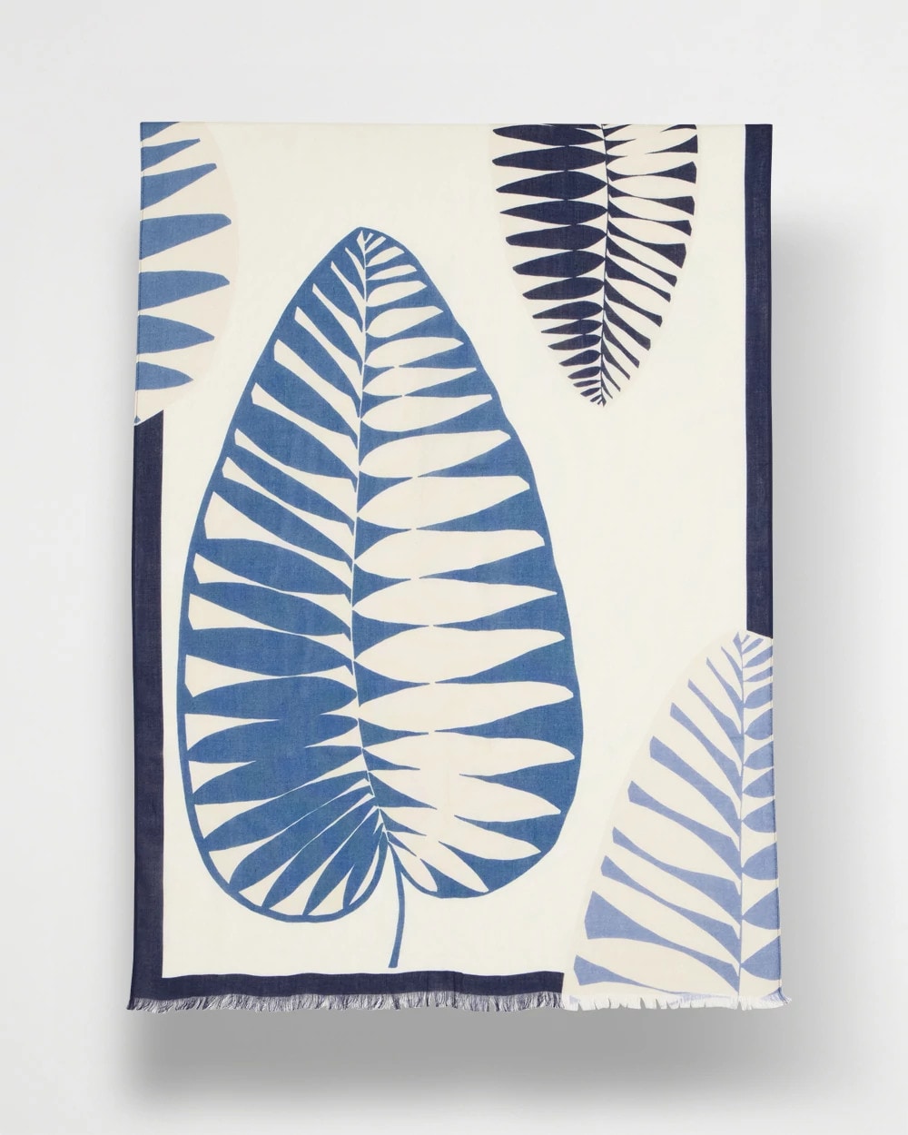 Chico's | Palm Frond Oblong Scarf/ Passport Blue