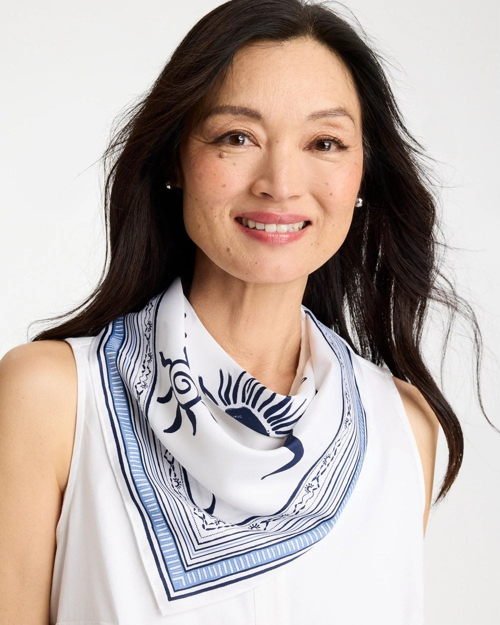 Chico's | Beach Square Scarf/ Passport Blue