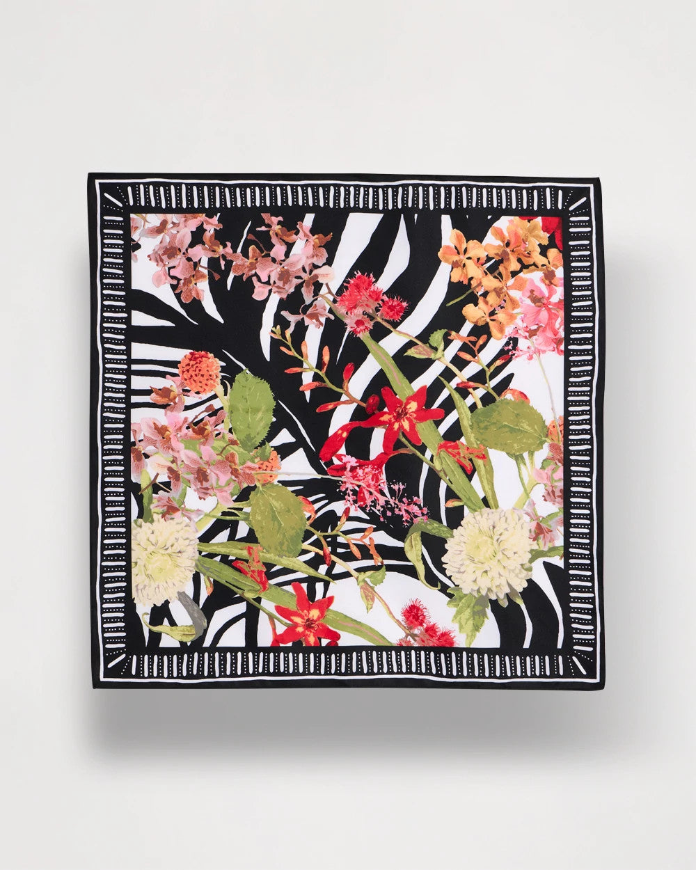 Chico's | Tropical Square Scarf/ Black